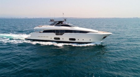 Discover unparalleled luxury aboard our 96’ Ferretti Mega Yacht. 